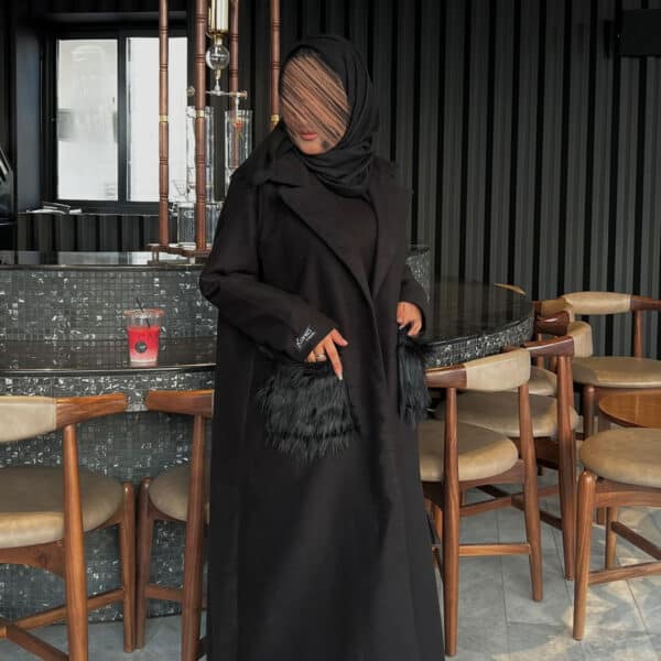 عبايه جاكيت خام خوخ + الملفع الثابت