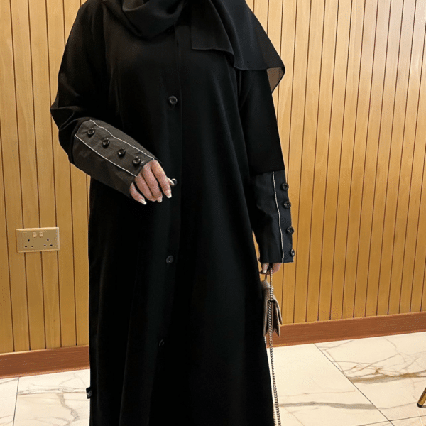 عبايه خام كريب + الملفع الثابت