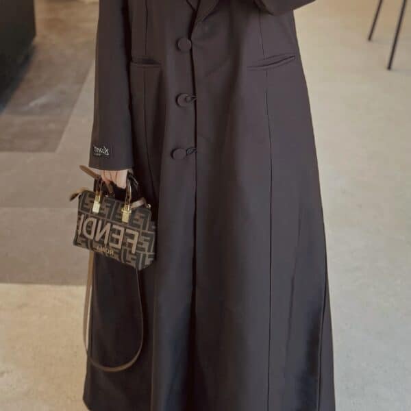 عبايه بليزر بني + الملفع الثابت